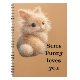 Caderno Espiral Fuzzy bunny: Some Bunny Loves You
