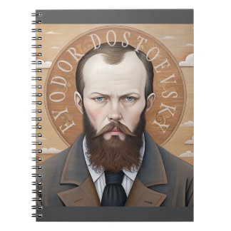 Caderno Espiral Fyodor Dostoevsky, retrato Dostoyevsky Santo