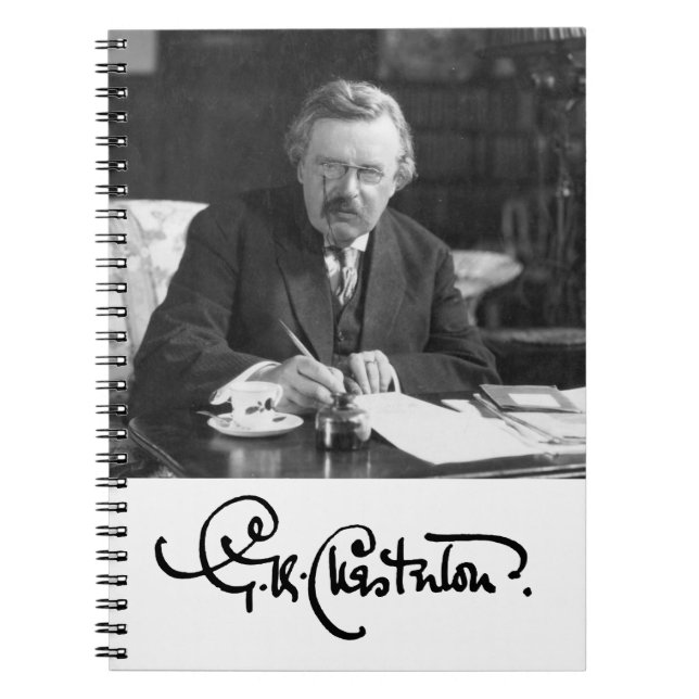 Caderno Espiral G. K. Chesterton no Trabalho (Frente)