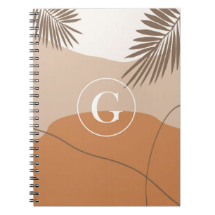 Caderno Espiral G - Monograma Inicial - Letra G Design abstrato