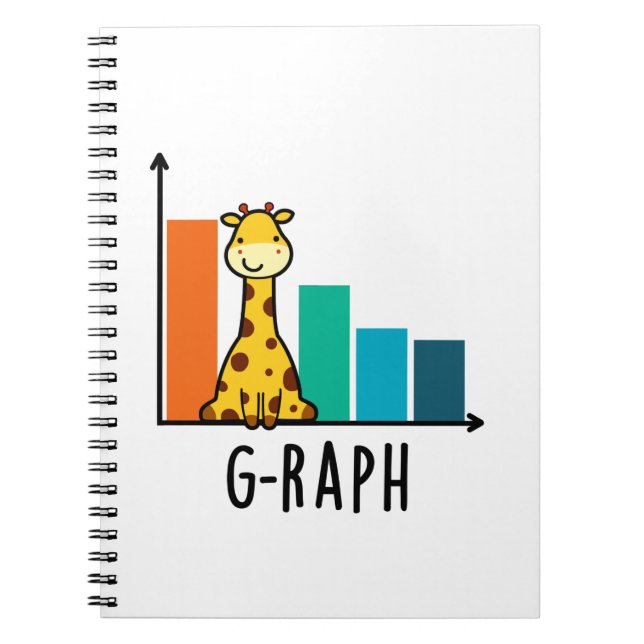 Caderno Espiral G-raph Funny Giraffe Graph Pun (Frente)