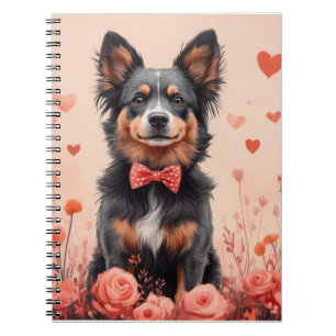 Caderno Espiral Gado Australiano com Rosas - Dia dos Namorados