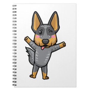 Caderno Espiral Gado Australiano Kawaii Emoticon