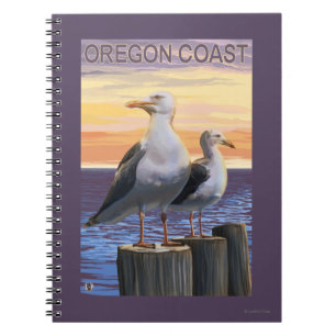 Caderno Espiral Gaivota de mar da costa de Oregon