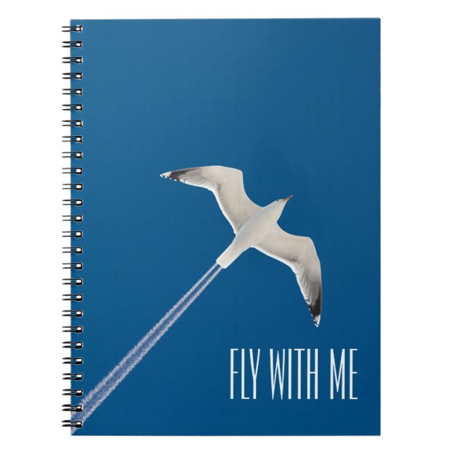 Caderno Espiral Gaivota e contrail (Frente)