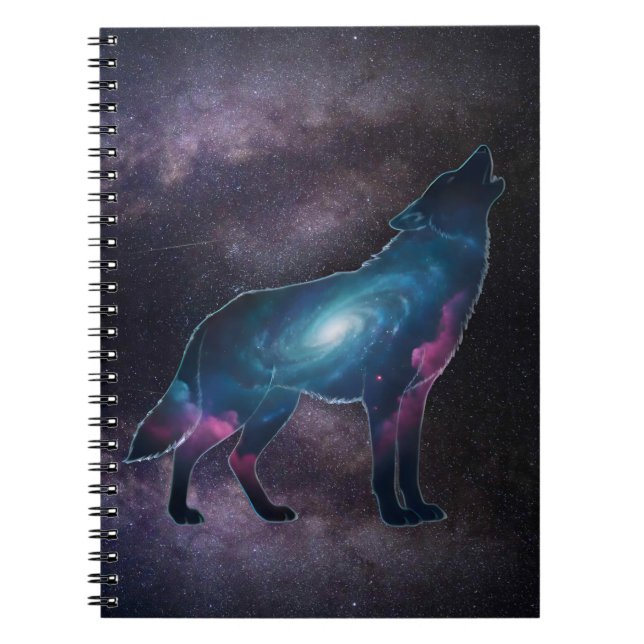 Caderno Espiral Galactic Howling Wolf Silhouette (Frente)