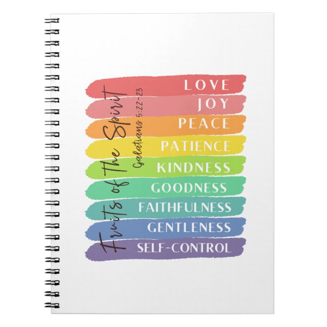 Caderno Espiral Galatianos 5:22-23 Fruta do Espírito (Frente)
