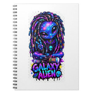 Caderno Espiral Galáxia Alien Grafite