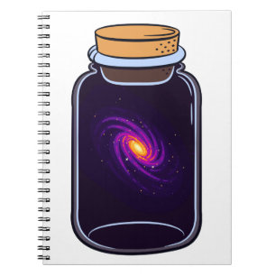 Caderno Espiral Galáxia em Amantes Espaciais do Jar Universe Glas