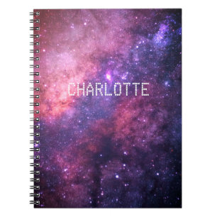 Caderno Espiral Galáxia Espaço Exterior Nebulosa Estrelas Céu Univ