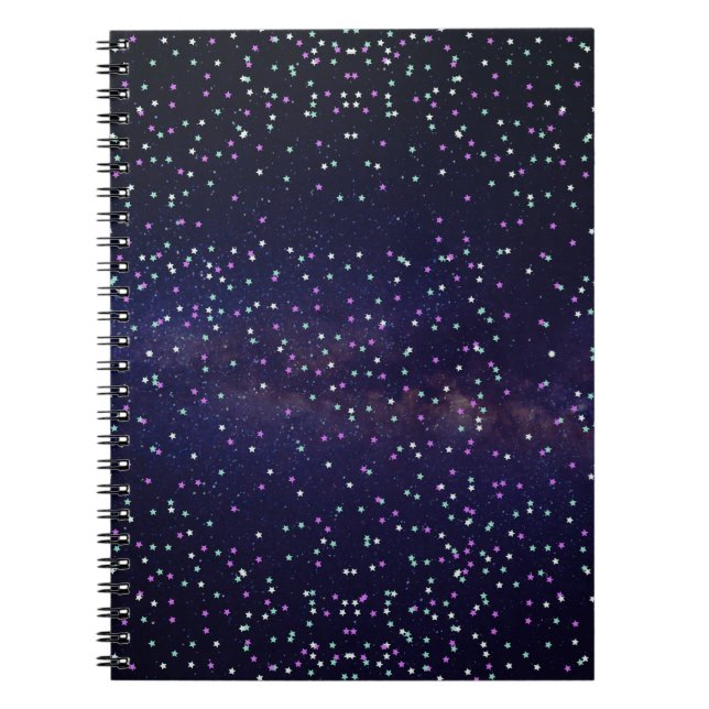 Caderno Espiral Galáxia linda,estrelas (Frente)