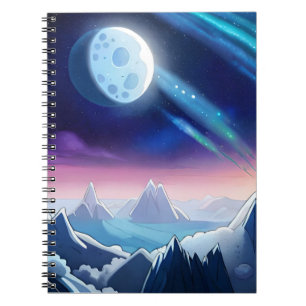 Caderno Espiral Galaxy Moon Aurora