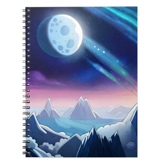 Caderno Espiral Galaxy Moon Aurora (Frente)