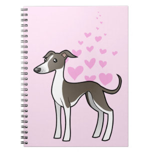 Caderno Espiral Galgo/Whippet/amor galgo italiano