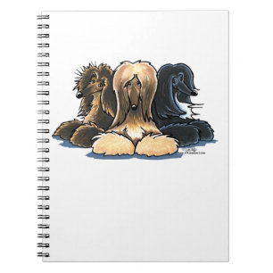 Caderno Espiral Galgos afegãos três de um tipo