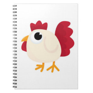 Caderno Espiral Galinha branca engraçada