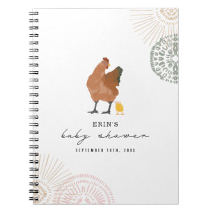 Caderno Espiral Galinha Chá de fraldas Sage Rosa