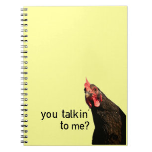 Caderno Espiral Galinha engraçada da atitude