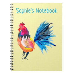 Caderno Espiral Galo de galeria colorida