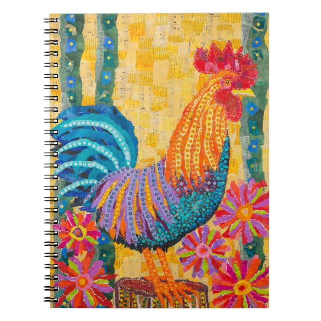 Caderno Espiral Galo nas Flores (Frente)