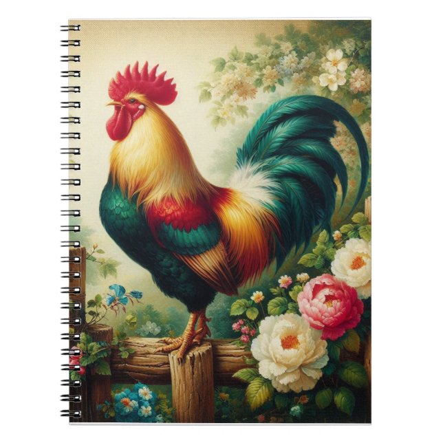 Caderno Espiral Galo rústico/vintage (Frente)