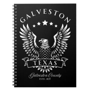 Caderno Espiral Galveston Texas Águia Vintage