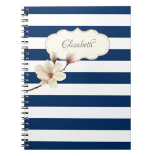 Caderno Espiral Gamas azuis Marinhos Adoráveis,Magnolia,Personaliz