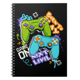 Caderno Espiral Game controllers Graffiti  Gaming Born To Play 
