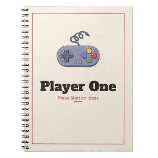 Caderno Espiral Gamepad Retro do Jogador Um