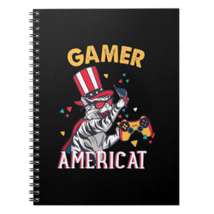 Caderno Espiral Gamer Americat Cat 4 De Julho