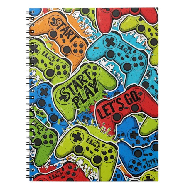 Caderno Espiral Gamer Pattern (Frente)