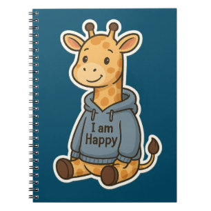Caderno Espiral Gancho de Hoodie Giraffe