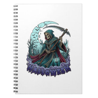 Caderno Espiral Ganso da Foice do Ceifador de Halloween Lanterna L