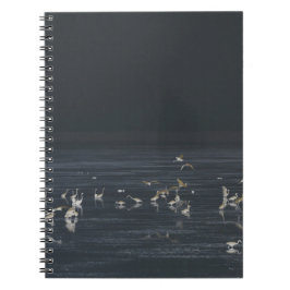 Caderno Espiral Garças No Oceano Azul Meia-Noite