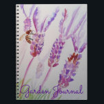 Caderno Espiral Garden Journal Lavender Bee Watercolour Notebook<br><div class="desc">Garden Journal Tulip Floral Watercolour Notebook. This notebook would make such a welcome gift for any garden or flower lover. As a gardener I always have need for a place to write when I planted certain seeds and what variety they were and perhaps to paste the seed packet to a...</div>