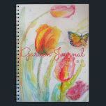 Caderno Espiral Garden Journal Tulip Floral Watercolour Notebook<br><div class="desc">Garden Journal Tulip Floral Watercolour Notebook. This notebook would make such a welcome gift for any garden or flower lover. As a gardener I always have need for a place to write when I planted certain seeds and what variety they were and perhaps to paste the seed packet to a...</div>