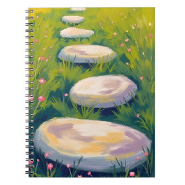 Caderno Espiral Garden Stepping Stones Watercolor Painting