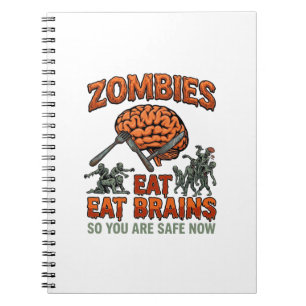 Caderno Espiral Garfo de Facas de Cérebro de Halloween Comem Céreb