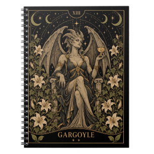 Caderno Espiral Gárgula, Arte do Tarot Estrelado