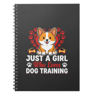 Caderno Espiral Garota Ama Treinamento de Cães Corgi