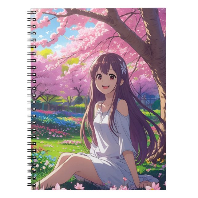 Caderno Espiral Garota Anime Fofa (Frente)