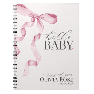 Caderno Espiral Garota Arco Rosa Coquette Dotada Meu Primeiro Ano