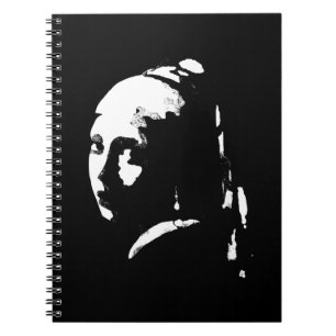Caderno Espiral Garota de abstrato com brinco de pérolas