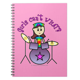 Caderno Espiral Garota de Drummer Clara