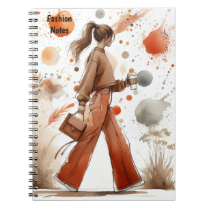 Caderno Espiral Garota Fashion com Jornal de Café