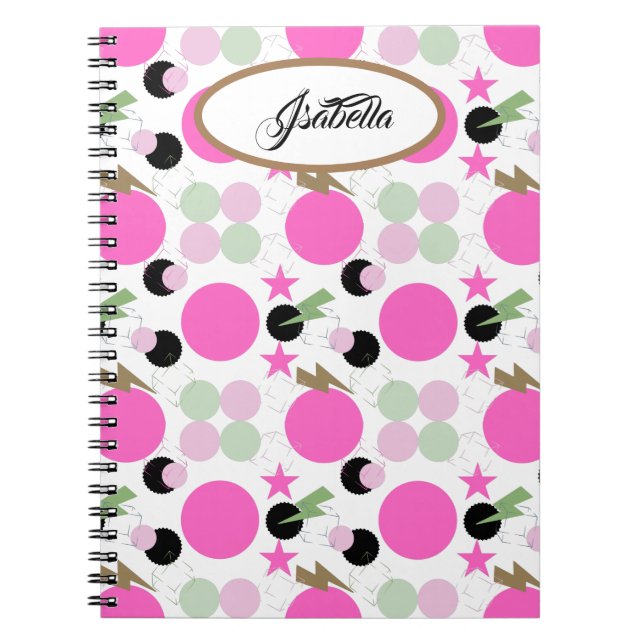 Caderno Espiral Garota geométrica gráfica (Frente)