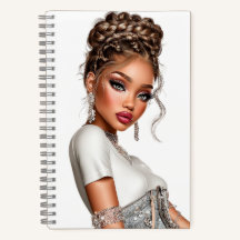 Caderno Espiral Garota Glam com Córset de Jeans