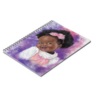 Caderno Espiral Garota Gota Gelada com Fita Rosa - Cor da Água