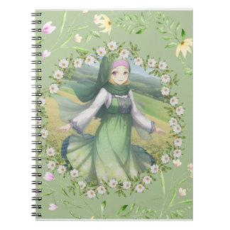 Caderno Espiral garota hijabi na primavera