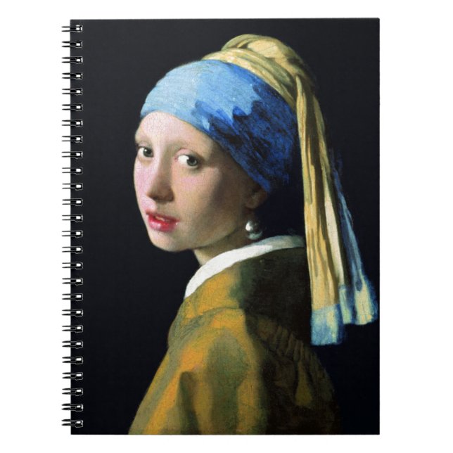 Caderno Espiral Garota Jan Vermeer Com Arte Barroca De Pérola (Frente)